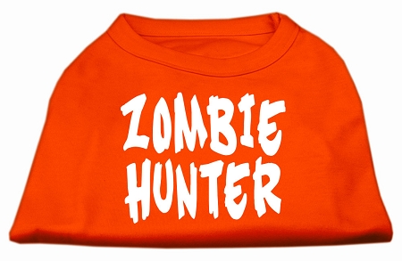 Zombie Hunter Screen Print Shirt Orange Med